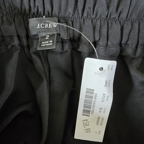 New J. Crew womens size 2 black velvet pull on pants  high rise - Picture 5 of 7
